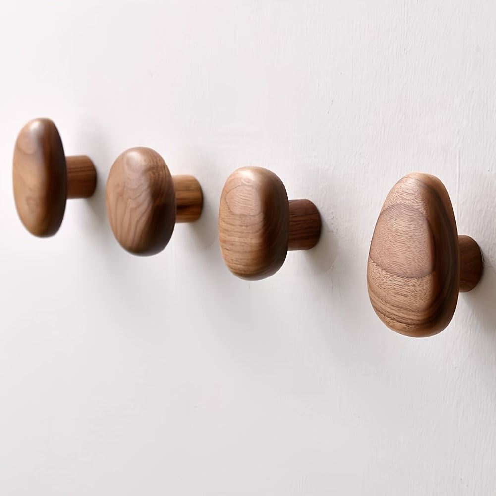 Natürliche Holz-Wandhaken mit organischem Design für Flur, Badezimmer und Schlafzimmer | Sansoti
