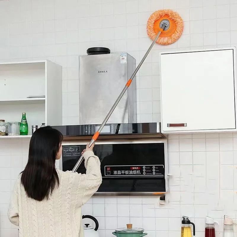 Drehmopp mit Chenille-Tüchern, um 360° drehbar, verstellbarer Griff, professionelle Boden- und Fensterreinigung | Sansoti