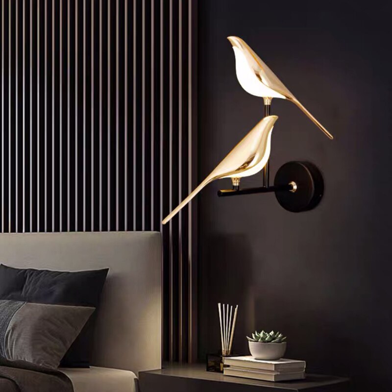 Aplique con diseño de pájaro, LED, magnético, giratorio, luz cálida, neutra y fría, salón, decorativo | Sansoti