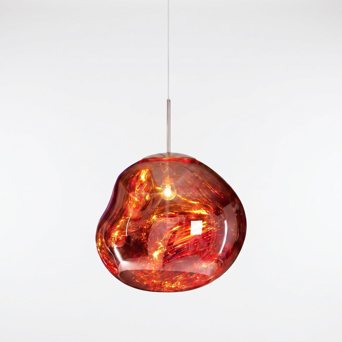 Suspension en métal miroir, LED, blanc chaud 3000K, éclairage moderne, table à manger, salon, design intérieur | Sansoti