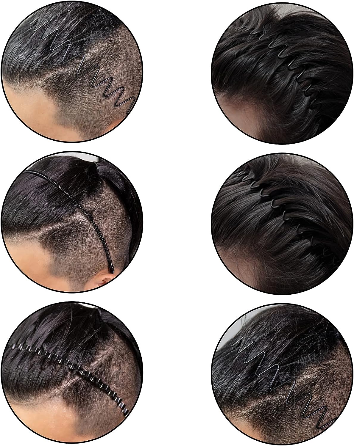Metall-Haarband für Herren – Gewellte und Zickzack-Styling – Bequem und Langlebig – 6er-Set | Sansoti