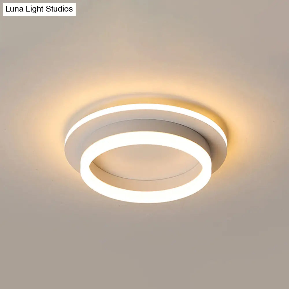 LED Plafondlamp Metaal met Acryl Diffuser Rond Vierkant Zwart Wit Dimbaar Modern Design voor Gang Hal Slaapkamer | Sansoti