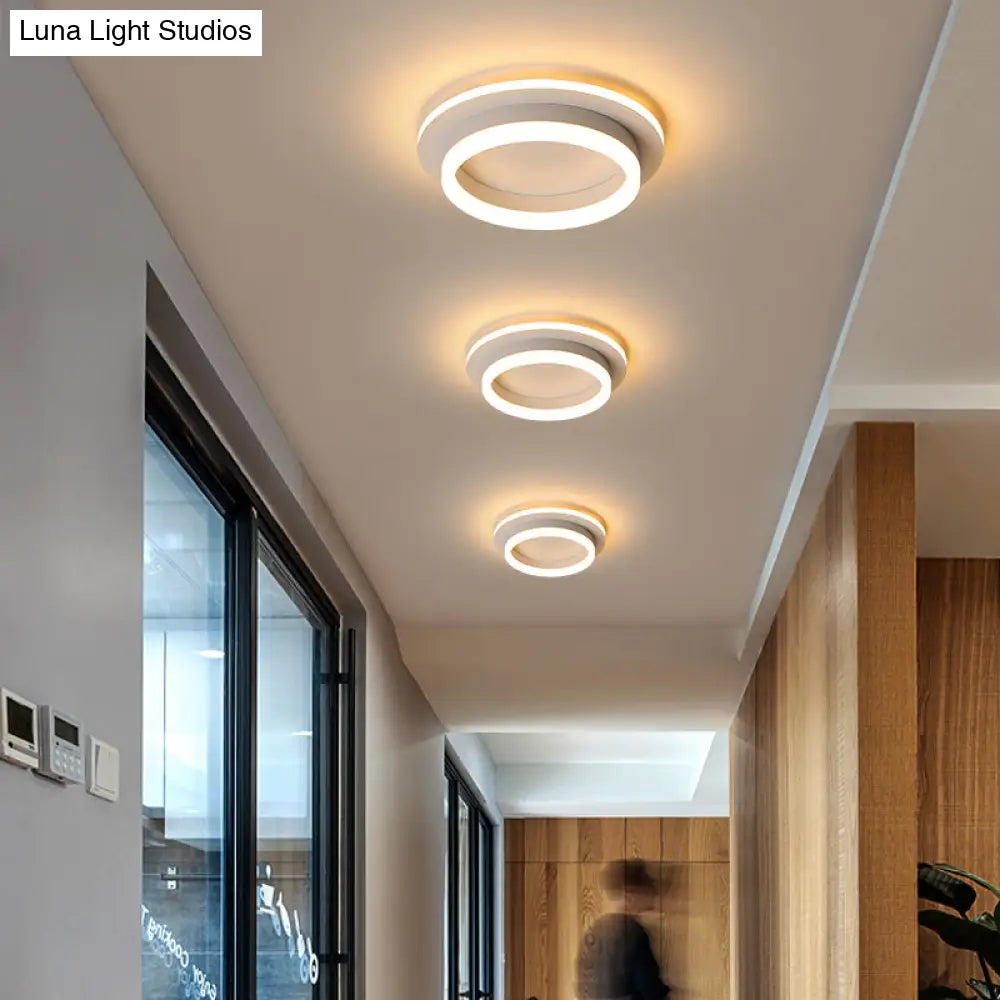 LED Plafondlamp Metaal met Acryl Diffuser Rond Vierkant Zwart Wit Dimbaar Modern Design voor Gang Hal Slaapkamer | Sansoti
