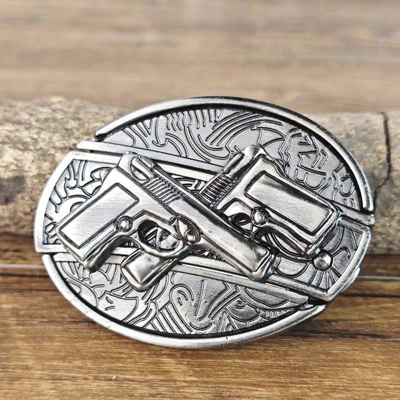 Metalen Ovale Western Riem Gesp met Ingebouwd EDC-Gereedschap | 24 Designs | Zinklegering | 7,7 x 6 cm | Sansoti