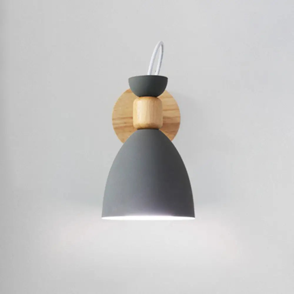 Verstelbare Wandlamp Hout en Metaal Kinderkamer Wit Grijs Groen E26 E27 Fitting Draaibare Kap Sfeervol | Sansoti