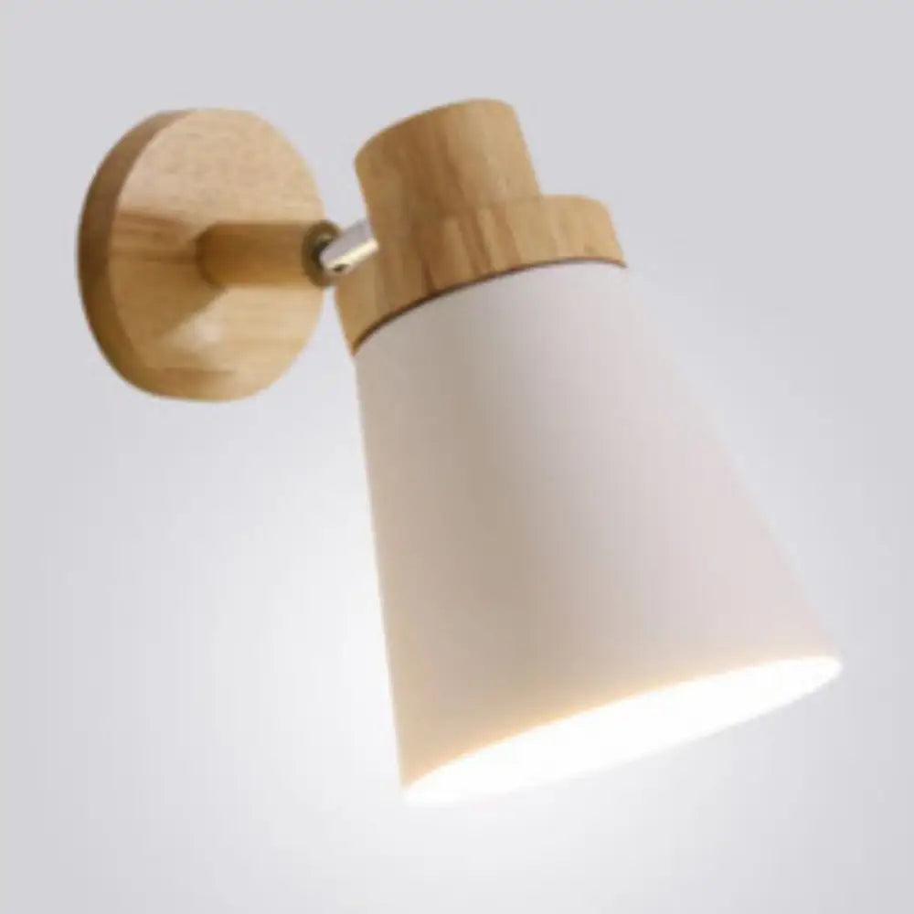 Verstelbare Wandlamp Hout en Metaal Kinderkamer Wit Grijs Groen E26 E27 Fitting Draaibare Kap Sfeervol | Sansoti