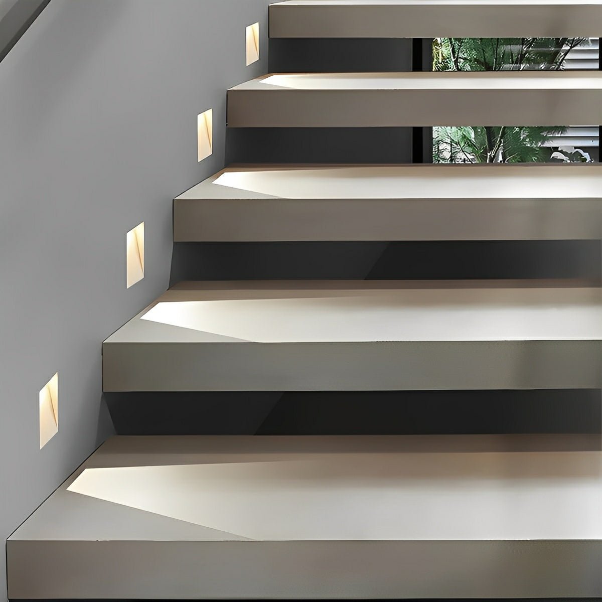 Einbau-Wandleuchte mit Bewegungssensor Aluminium LED rechteckig quadratisch Treppenbeleuchtung modern stilvoll | Sansoti