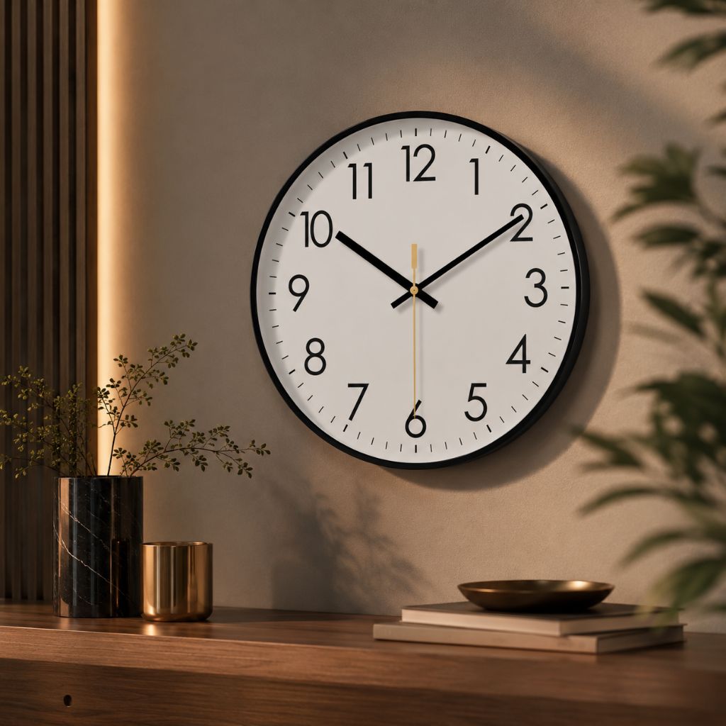 Silent Wall Clock Scandinavian Design 25-35cm Black White Gold Quartz Movement Living Room Bedroom Decor | Sansoti