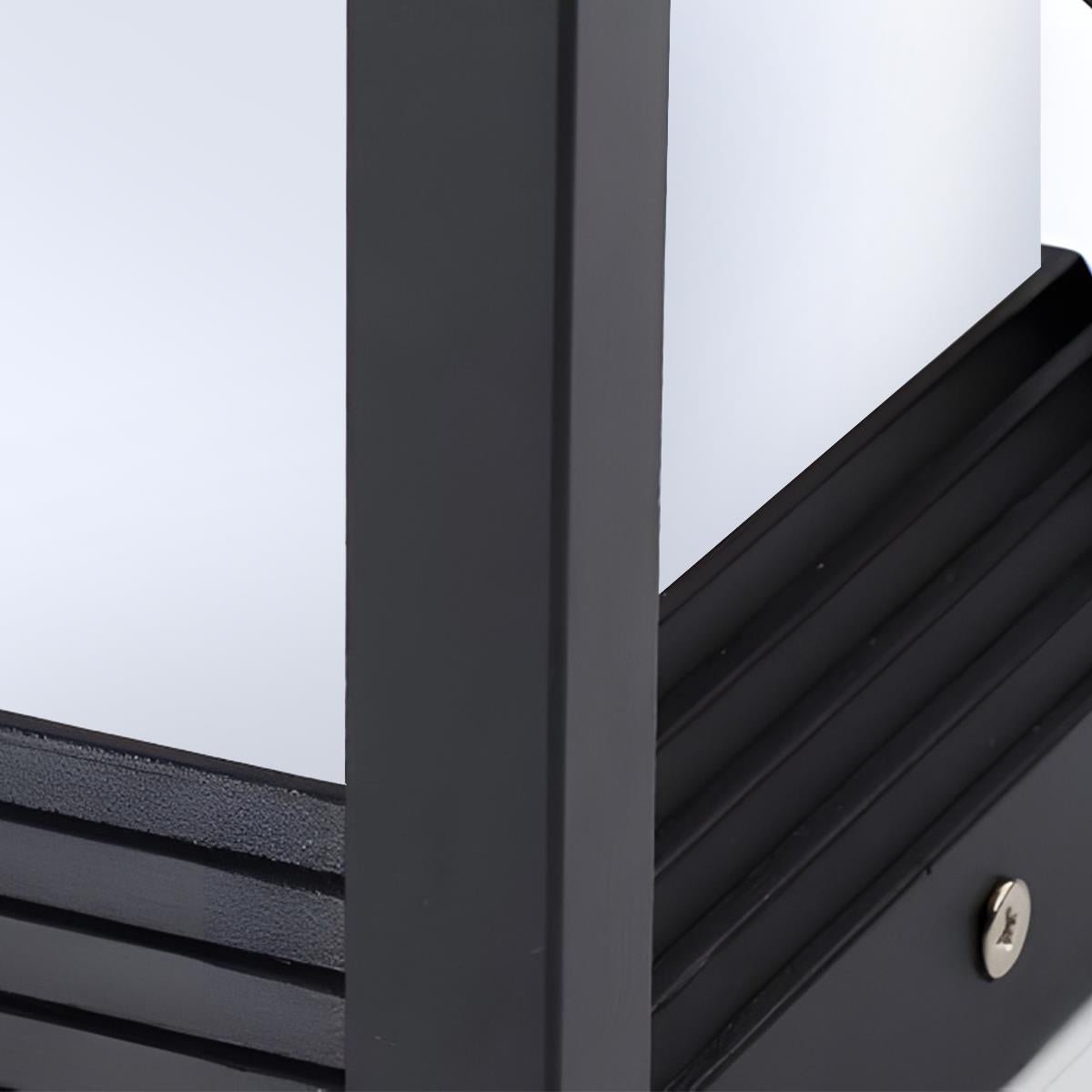 Sokkellamp Solar LED Aluminium Zwart Tuin Paal Buitenlamp Vierkant Minimalistisch Tuinverlichting Oprit Hek Sokkelverlichting Buiten | Sansoti