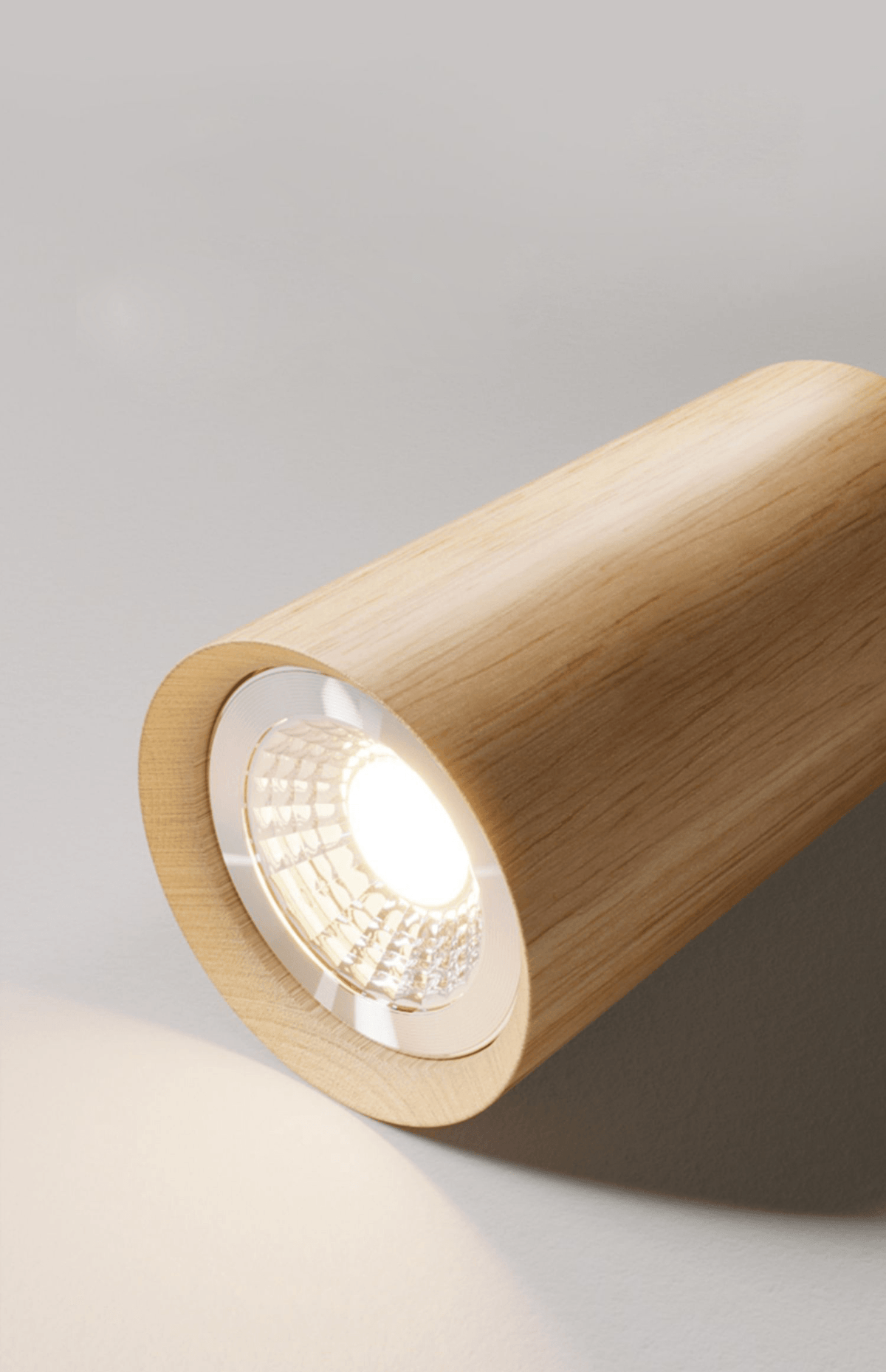 Ceiling Spotlight for Dining Table, Solid Wood Rail 45 to 120 cm with 1 to 5 Adjustable Spotlights, White, Oak or Walnut, Surface-Mounted Ceiling Light | Sansoti