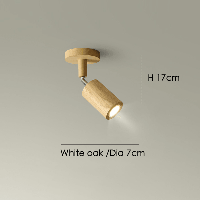 Ceiling Spotlight for Dining Table, Solid Wood Rail 45 to 120 cm with 1 to 5 Adjustable Spotlights, White, Oak or Walnut, Surface-Mounted Ceiling Light | Sansoti