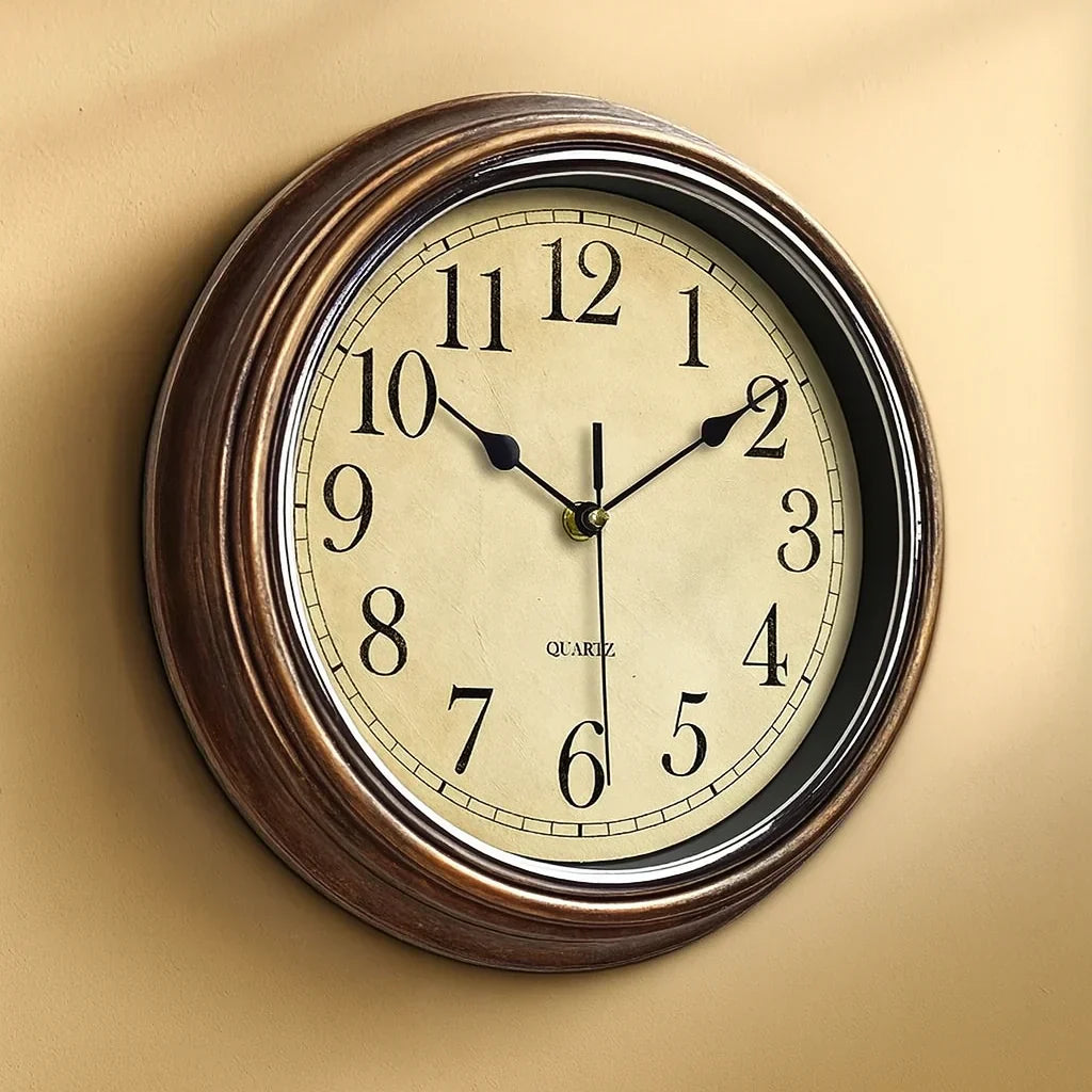 Silent Wall Clock Wood 30 cm Movement Without Ticking Sound Scandinavian Design Living Room Kitchen Office Decoration | Sansoti