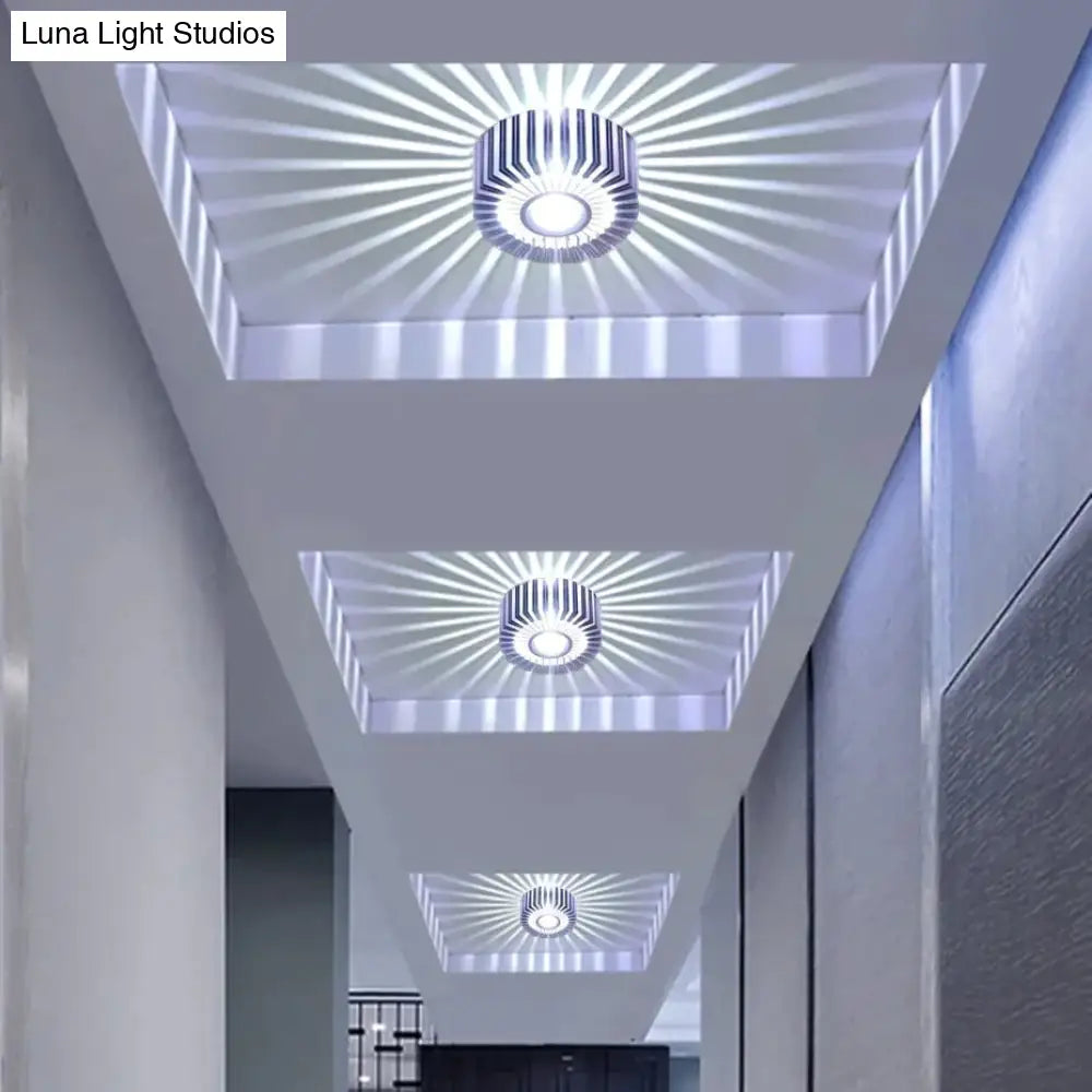Wpuszczany reflektor sufitowy LED 3 W, aluminiowy, kolorowe światło nastrojowe, do korytarza, na balkon, do gabinetu, sypialni i salonu | Sansoti
