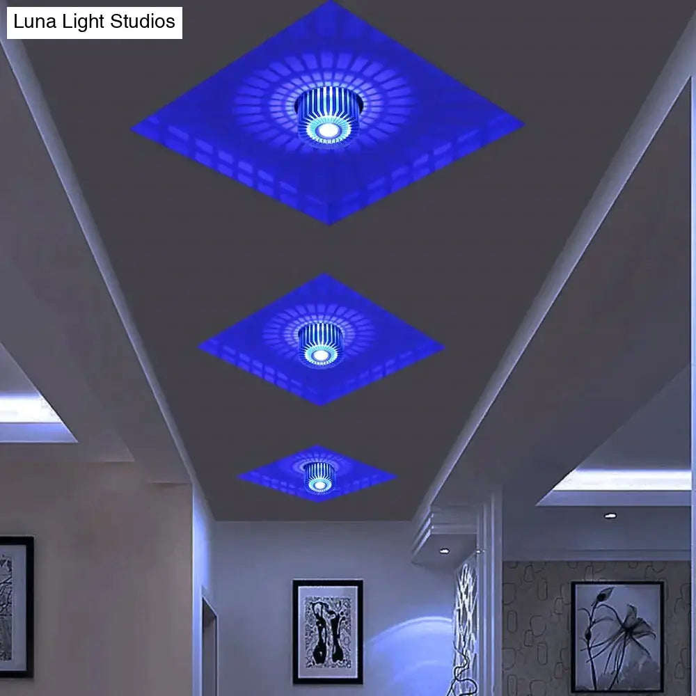 Wpuszczany reflektor sufitowy LED 3 W, aluminiowy, kolorowe światło nastrojowe, do korytarza, na balkon, do gabinetu, sypialni i salonu | Sansoti