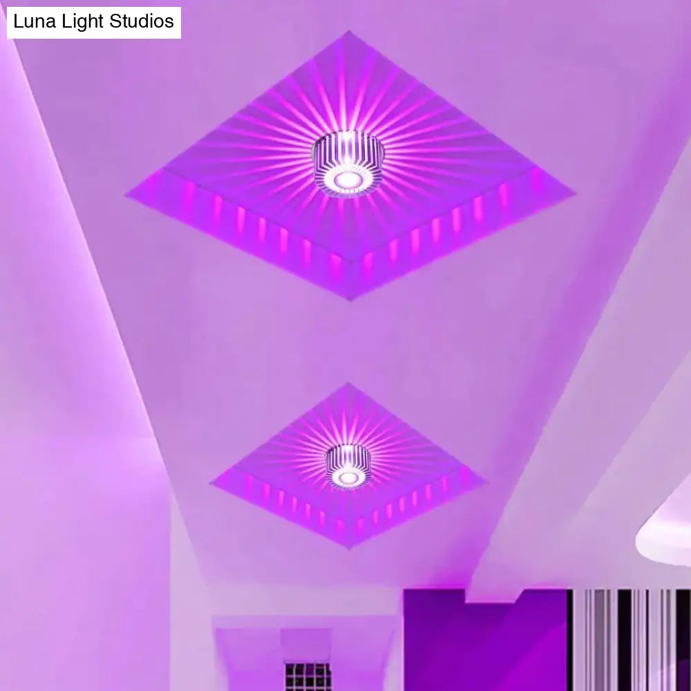 Wpuszczany reflektor sufitowy LED 3 W, aluminiowy, kolorowe światło nastrojowe, do korytarza, na balkon, do gabinetu, sypialni i salonu | Sansoti