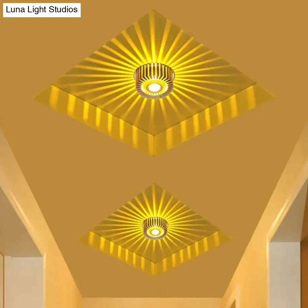 Wpuszczany reflektor sufitowy LED 3 W, aluminiowy, kolorowe światło nastrojowe, do korytarza, na balkon, do gabinetu, sypialni i salonu | Sansoti
