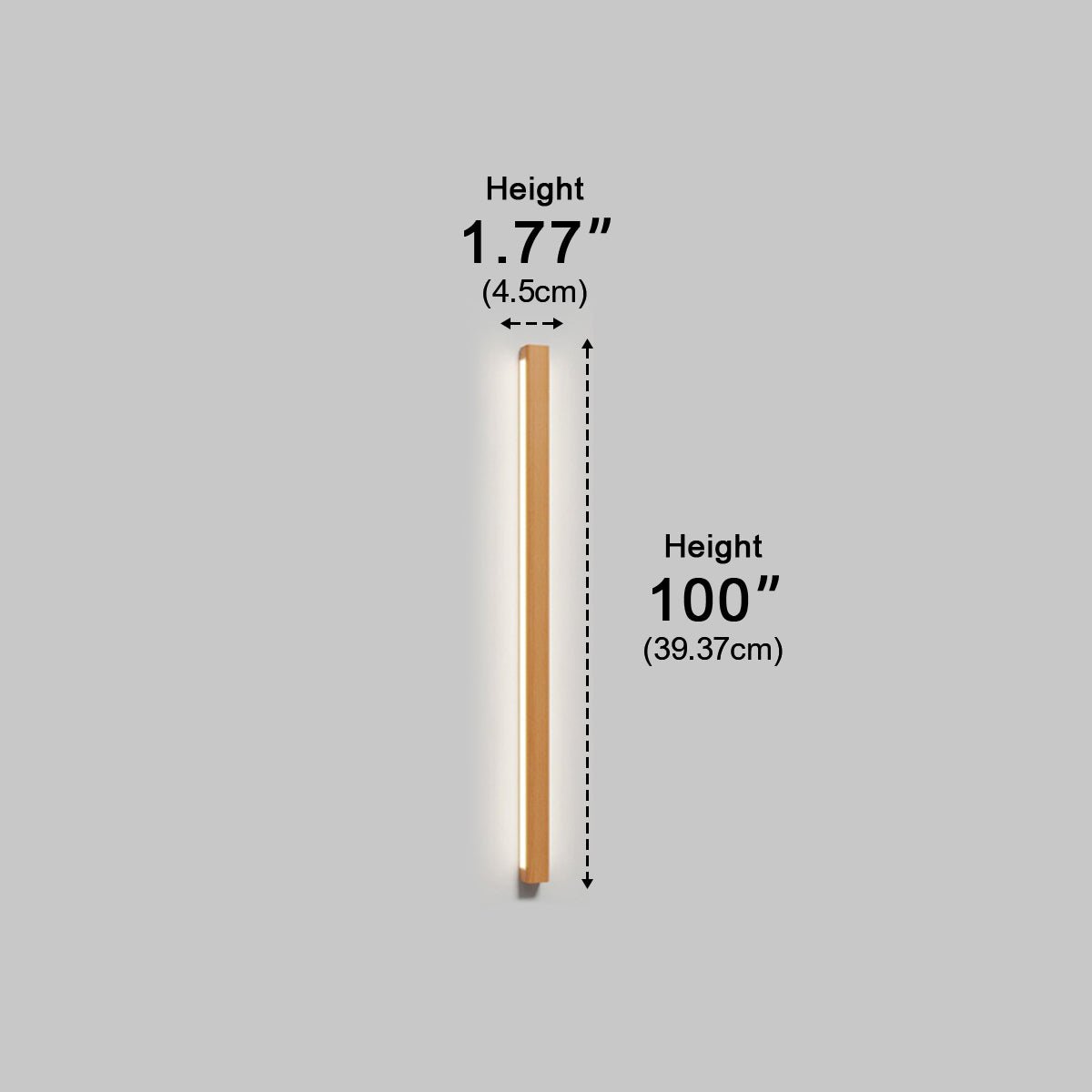 Lange rechteckige LED-Wandleuchte aus Holz, dimmbares Up-Down-Licht, skandinavisches Design, modernes stimmungsvolles Interieur | Sansoti