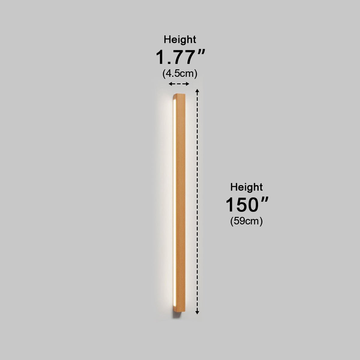 Lange rechteckige LED-Wandleuchte aus Holz, dimmbares Up-Down-Licht, skandinavisches Design, modernes stimmungsvolles Interieur | Sansoti