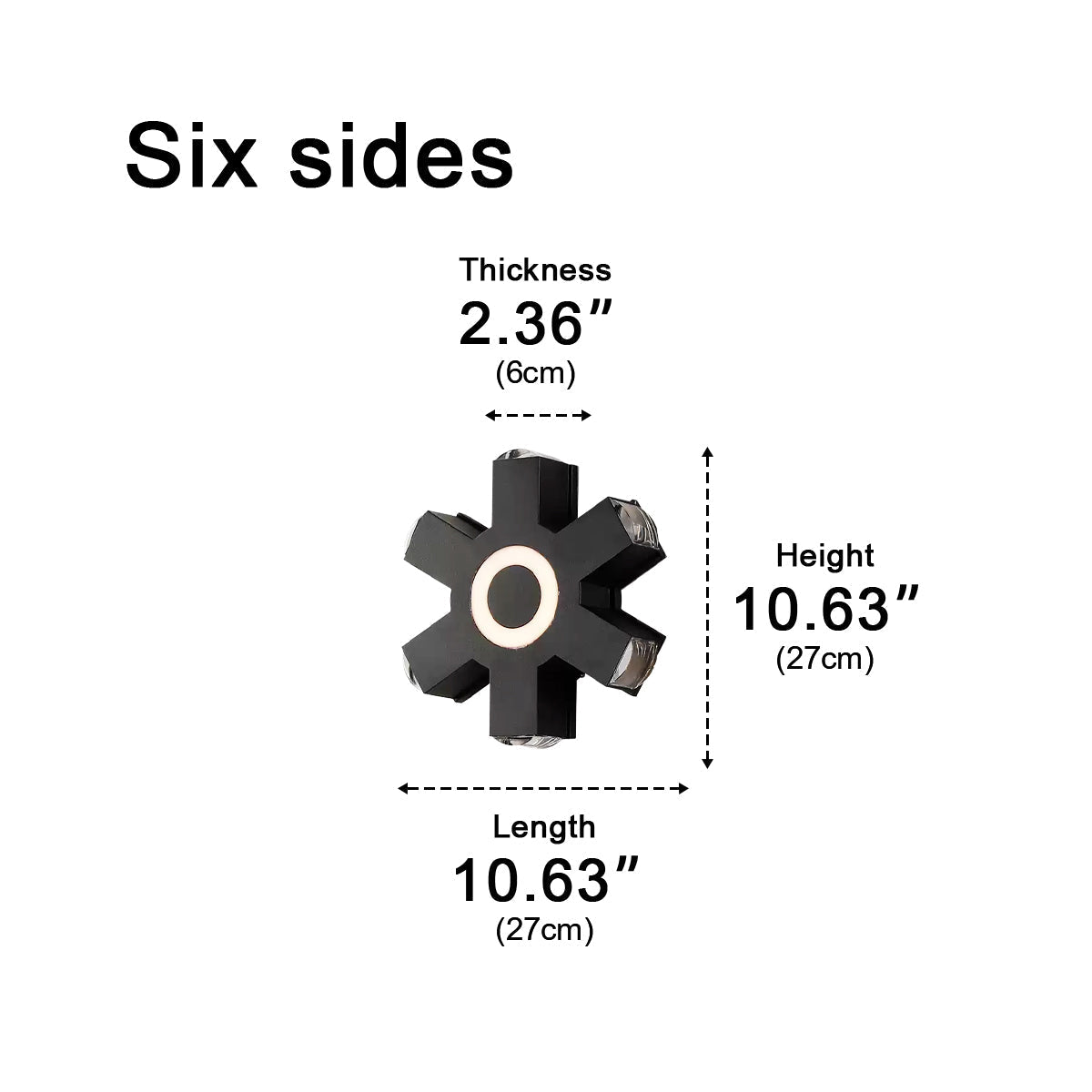 Black LED Outdoor Wall Light Adjustable Multiple Spotlights Waterproof IP65 Garden Lighting Modern Facade Light Outdoor Lighting | Sansoti