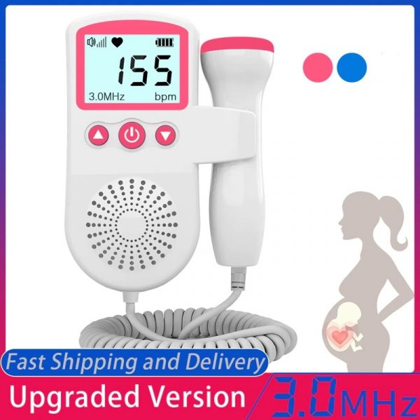 Moniteur de fréquence cardiaque fœtale à domicile – Appareil de grossesse avec écran LCD et haut-parleur pour futurs parents | Sansoti