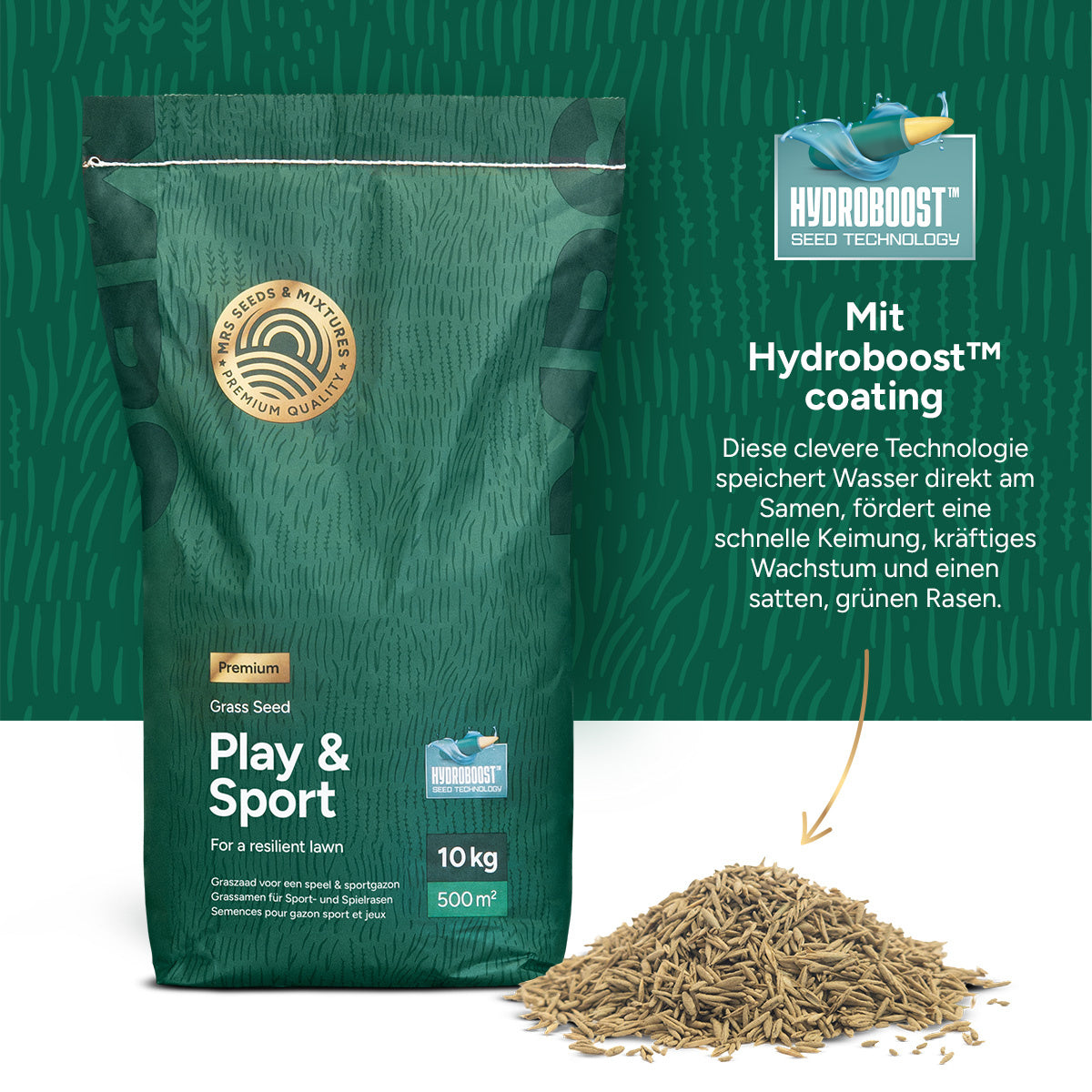 MRS Seeds & Mixtures Play & Sport Premium - Rasensaat für einen Spielrasen 10 kg [de]