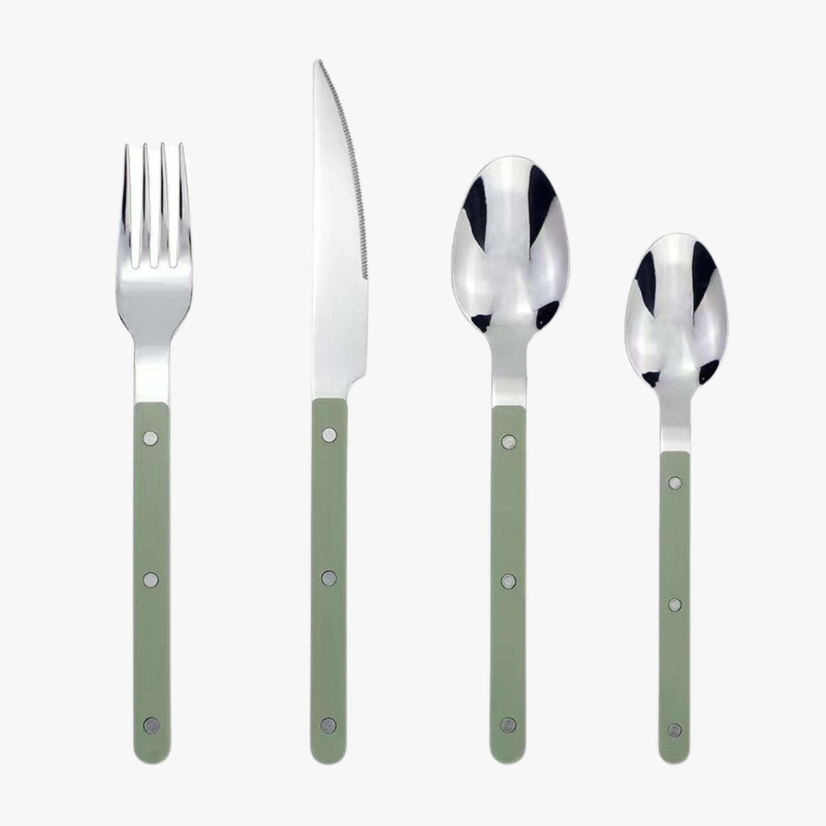 Bestek Set 24-Delig RVS Gekleurd Handvat Bistrostijl 6 Personen Eetkamer Tafel Servies Keuken Diner Couvert | Sansoti