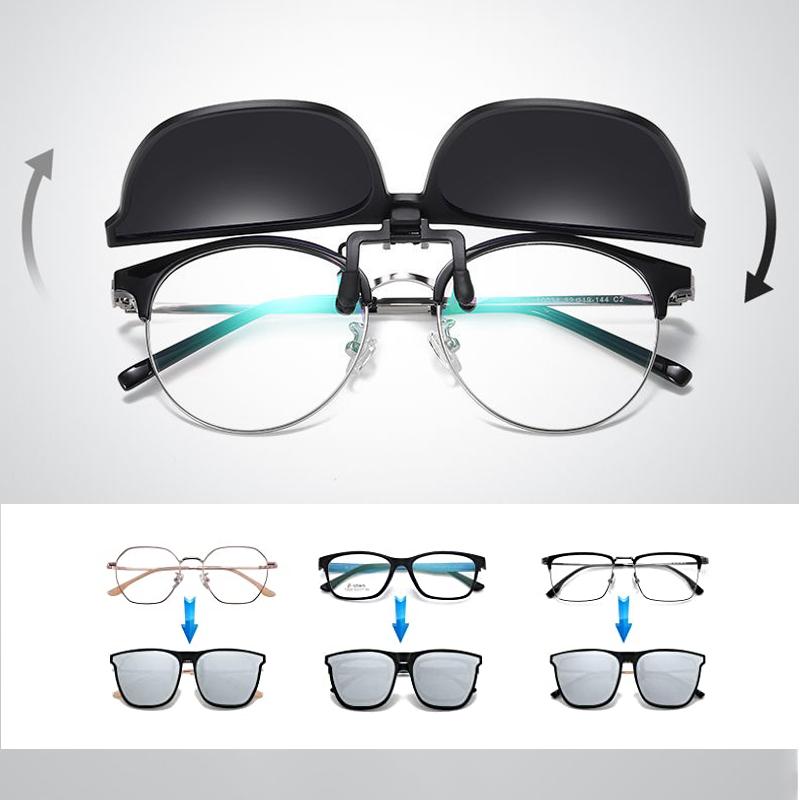 Lunettes de soleil polarisées pliables à clip avec protection UV400 – Fixation magnétique légère | Sansoti
