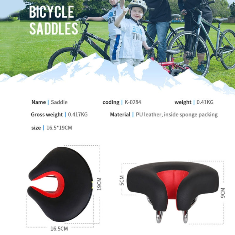 Ergonomiczne siodełko rowerowe bez noska do roweru górskiego, wyjątkowo grube, miękkie, z wygodnym wypełnieniem, czarne, unisex, akcesorium rowerowe | Sansoti