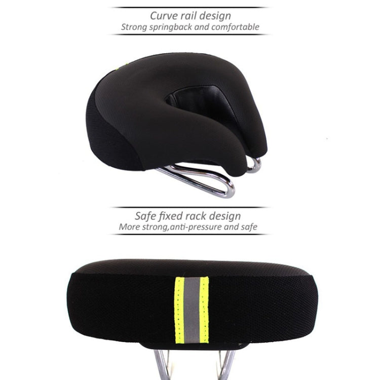 Ergonomiczne siodełko rowerowe bez noska do roweru górskiego, wyjątkowo grube, miękkie, z wygodnym wypełnieniem, czarne, unisex, akcesorium rowerowe | Sansoti