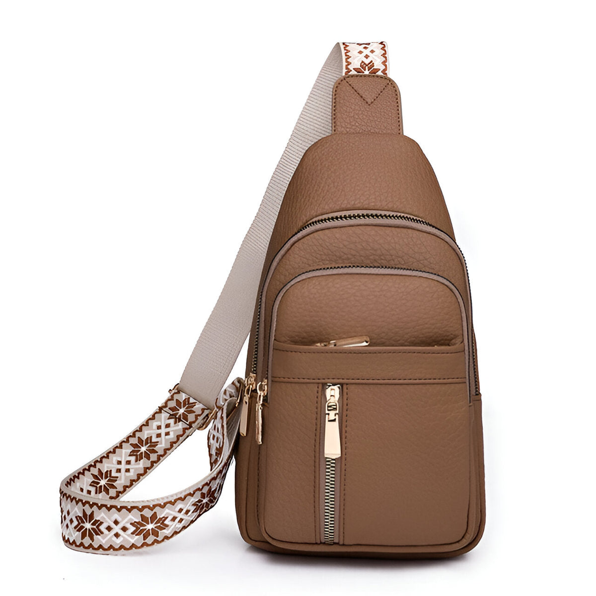 Women's Chest Shoulder Bag with Anti-Theft RFID Protection and Patterned Strap, Compact for Everyday Use and Travel | Sansoti