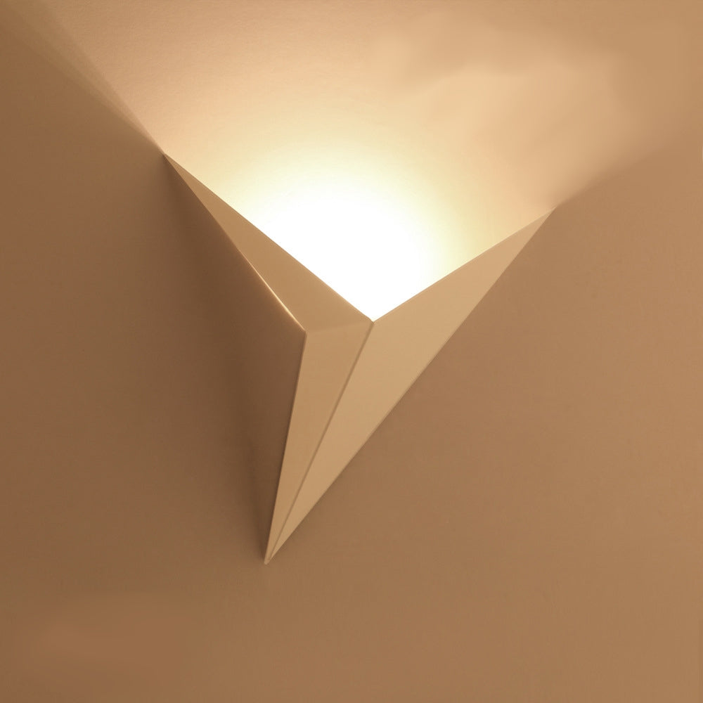 Geometric Wall Lamp Triangle LED Dimmable Nordic Design Black White Gold Lighting Living Room Bedroom | Sansoti