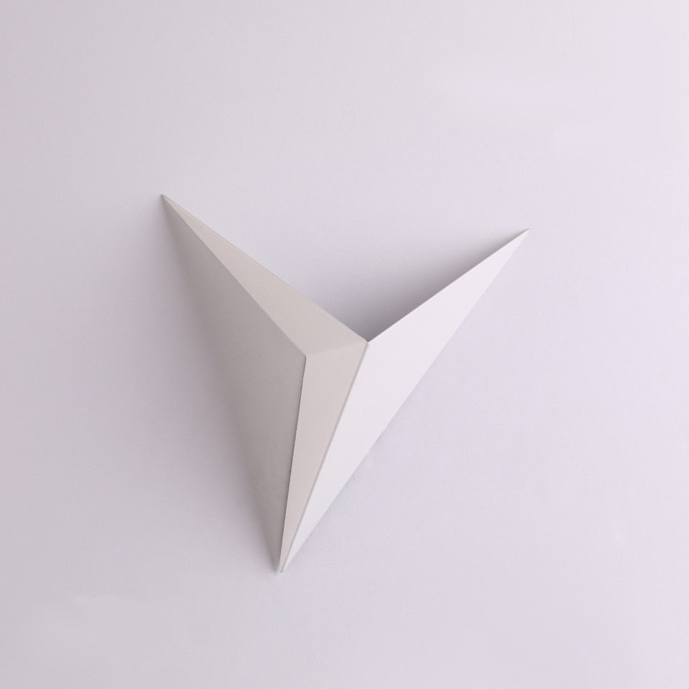 Geometric Wall Lamp Triangle LED Dimmable Nordic Design Black White Gold Lighting Living Room Bedroom | Sansoti