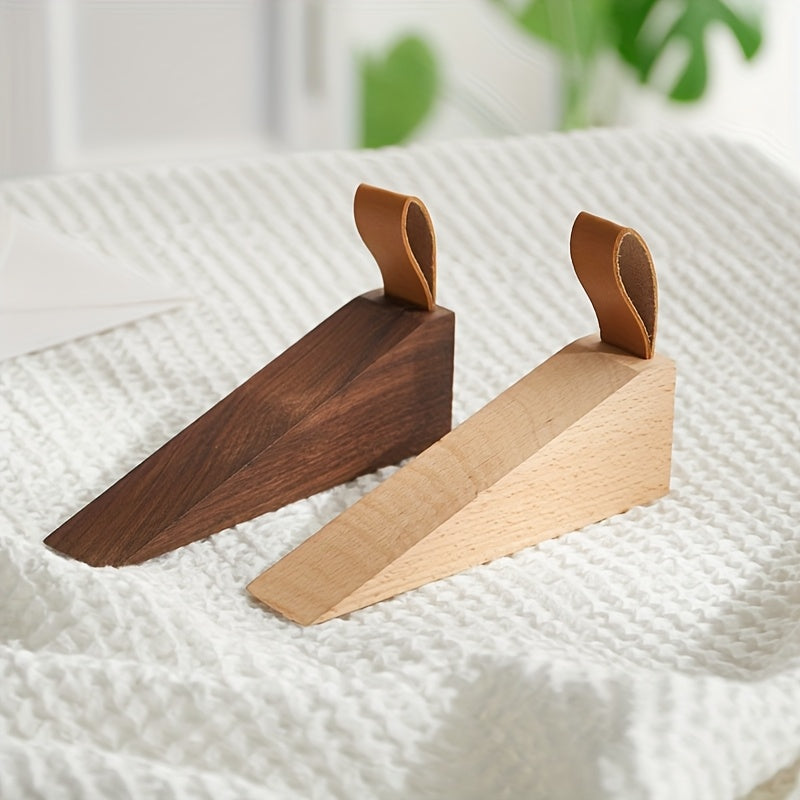 Cale-porte en bois massif, antidérapant, en forme de coin, style scandinave moderne, frêne et noyer | Sansoti