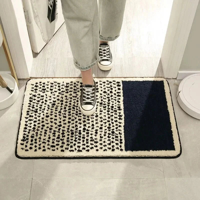 Abstract Pattern Bath Mat 40x60 50x80 Non-Slip Polyester Machine Washable Bathroom Rug Red Yellow Blue Black | Sansoti