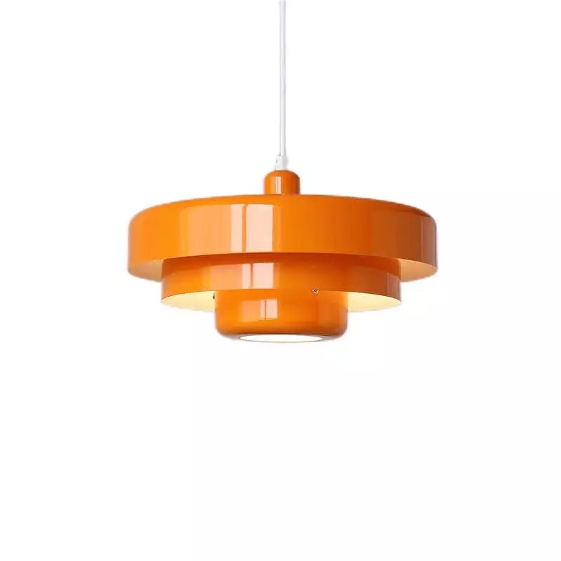 Żelazna lampa wisząca w stylu Bauhaus, industrialna, pomarańczowo-złoto-czarna, 35 cm, lampa pendelowa do jadalni i sypialni | Sansoti