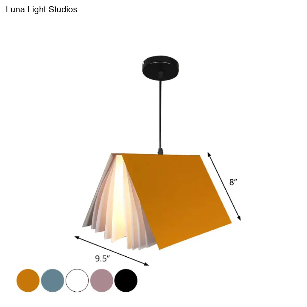 Open-Book Design Pendant Light Plastic 24cm Round Modern Nordic Scandinavian Ambient Lighting Living Room Dining Room | Sansoti