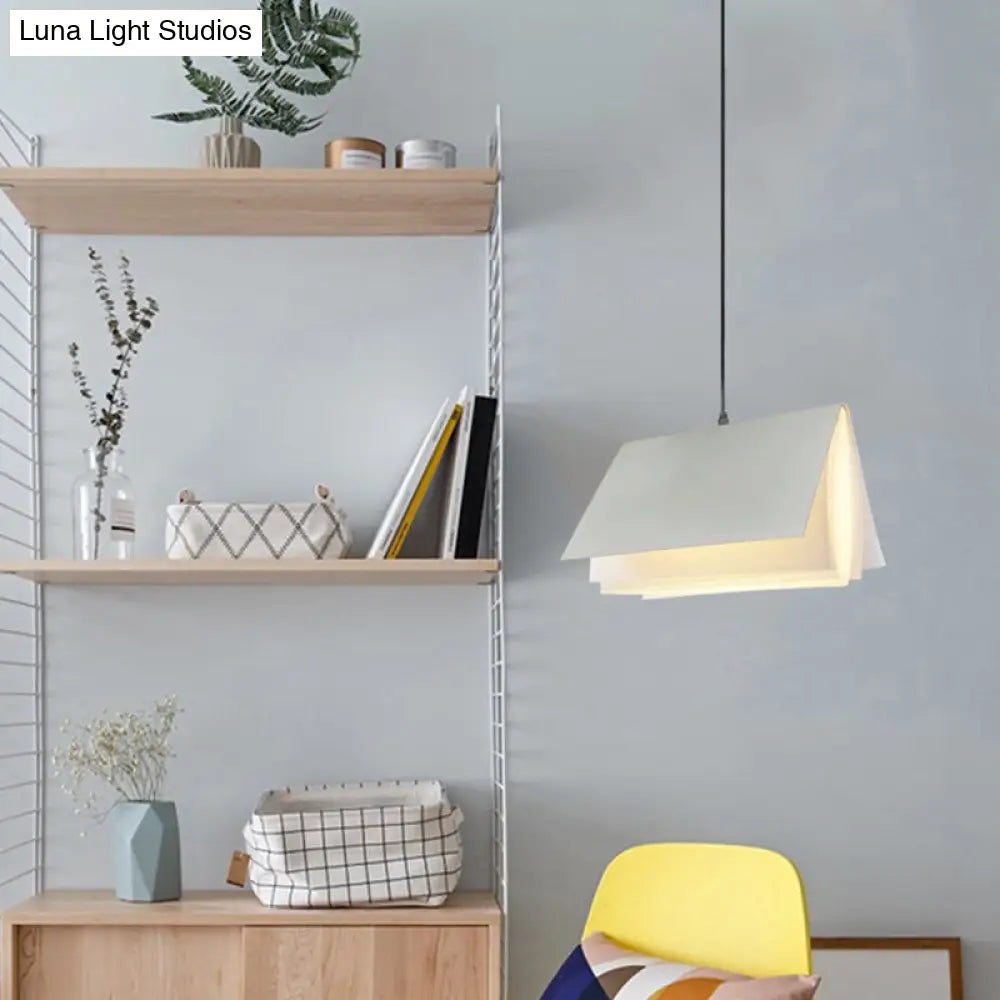 Open-Book Design Pendant Light Plastic 24cm Round Modern Nordic Scandinavian Ambient Lighting Living Room Dining Room | Sansoti