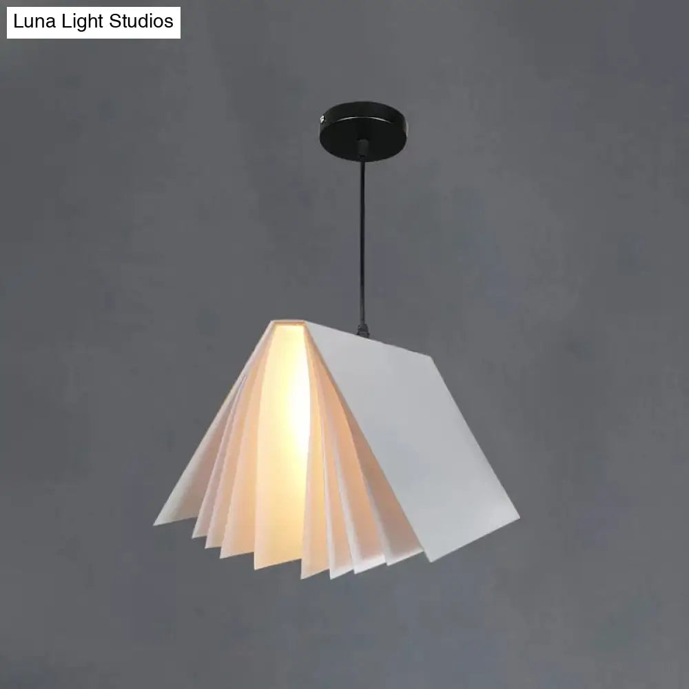 Open-Book Design Pendant Light Plastic 24cm Round Modern Nordic Scandinavian Ambient Lighting Living Room Dining Room | Sansoti