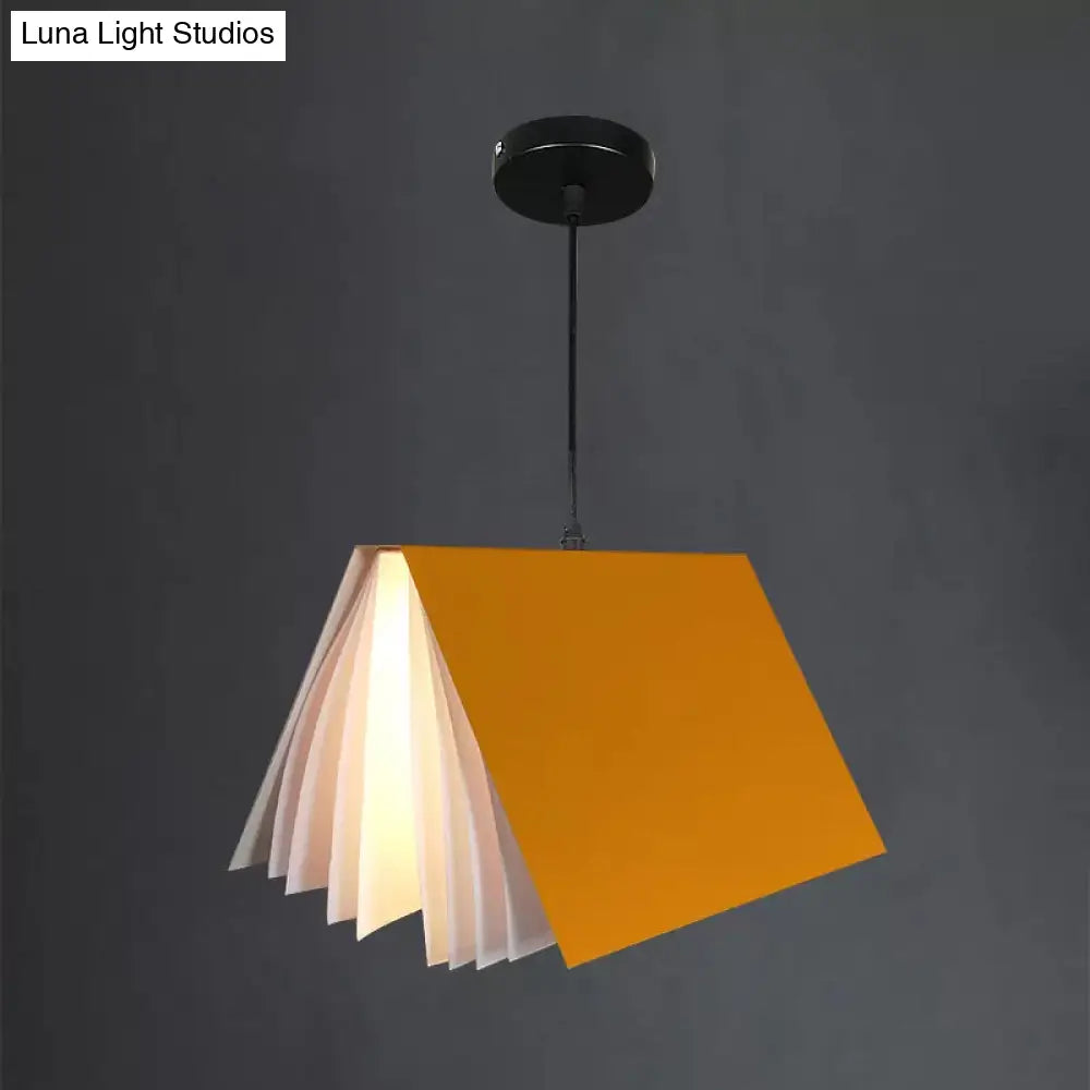 Open-Book Design Pendant Light Plastic 24cm Round Modern Nordic Scandinavian Ambient Lighting Living Room Dining Room | Sansoti