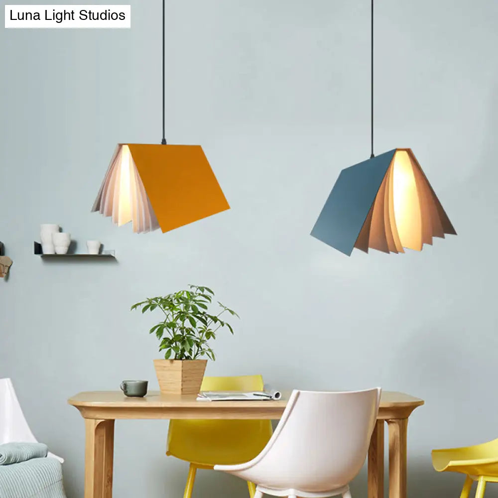 Open-Book Design Pendant Light Plastic 24cm Round Modern Nordic Scandinavian Ambient Lighting Living Room Dining Room | Sansoti
