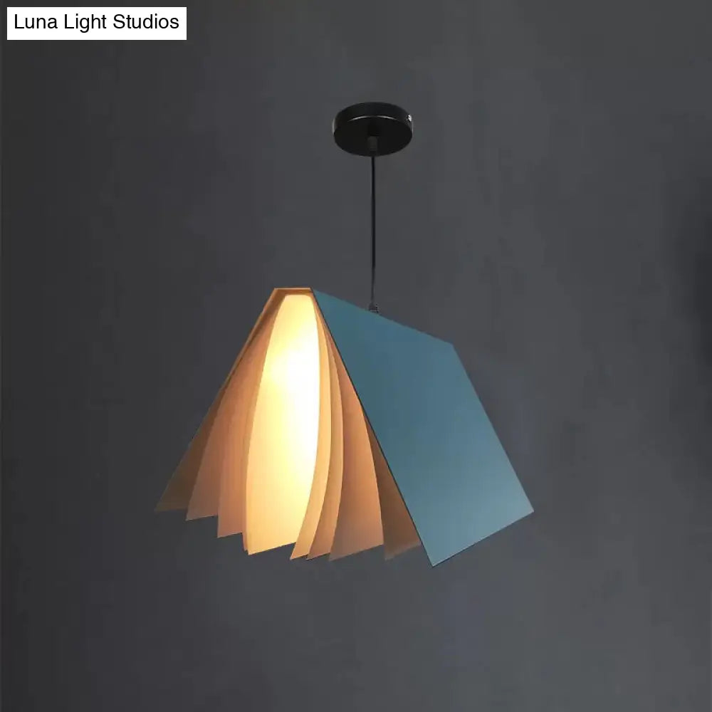 Open-Book Design Pendant Light Plastic 24cm Round Modern Nordic Scandinavian Ambient Lighting Living Room Dining Room | Sansoti