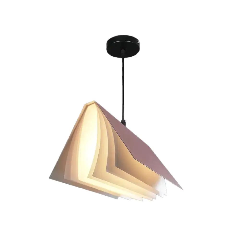 Open-Book Design Pendant Light Plastic 24cm Round Modern Nordic Scandinavian Ambient Lighting Living Room Dining Room | Sansoti