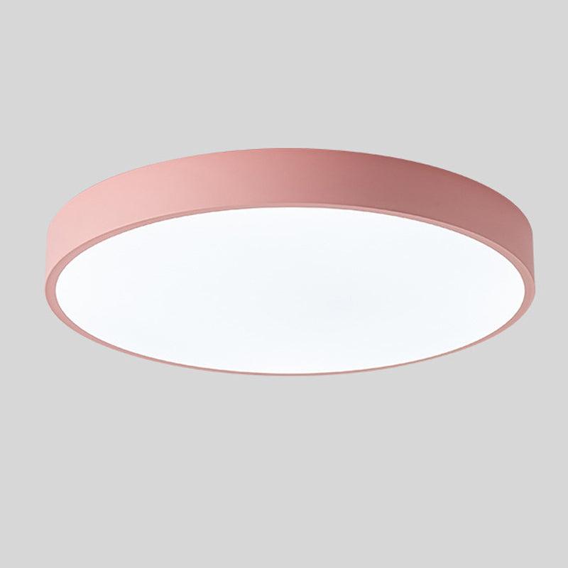 Black Round Ceiling Light 30 cm 24W Built-In LED, Macaron Shape with Wood Accent or Plain, Also Available in 23 cm 12W | Sansoti