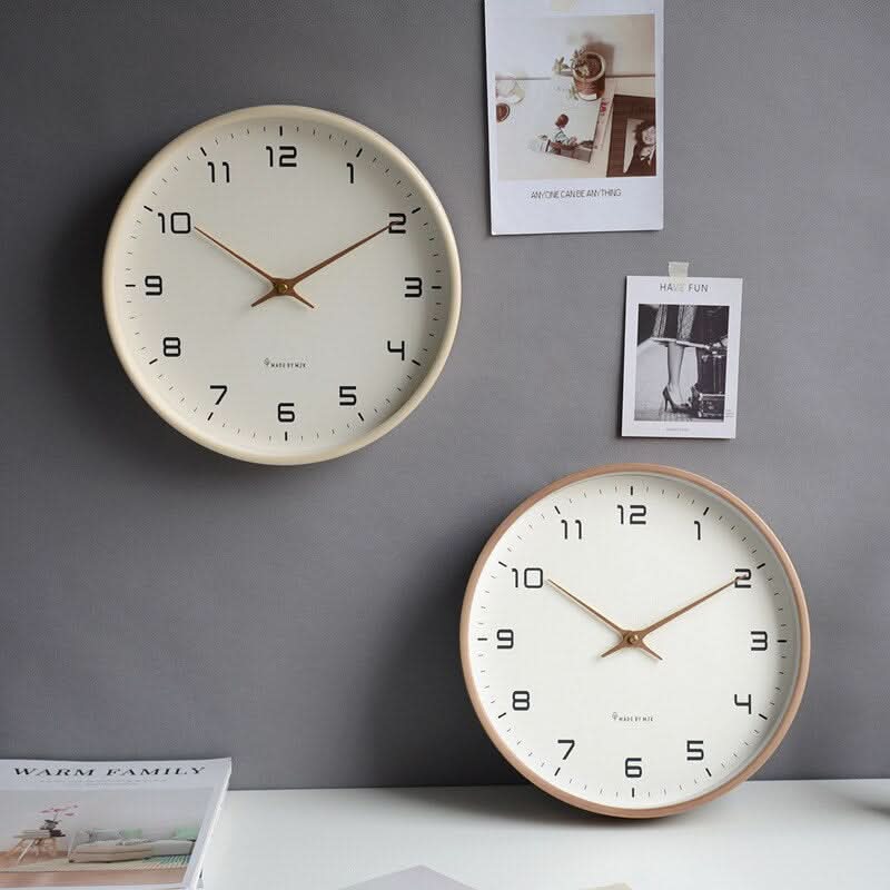 Solid Wood Wall Clock 30cm Quartz Movement Timeless Design Living Room Bedroom Office Minimalist | Sansoti