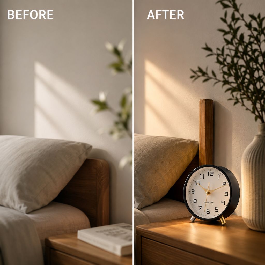 Silent Metal Table Clock Scandinavian Design 12 cm Diameter Blue Green White Black Yellow Pink Living Room Desk | Sansoti