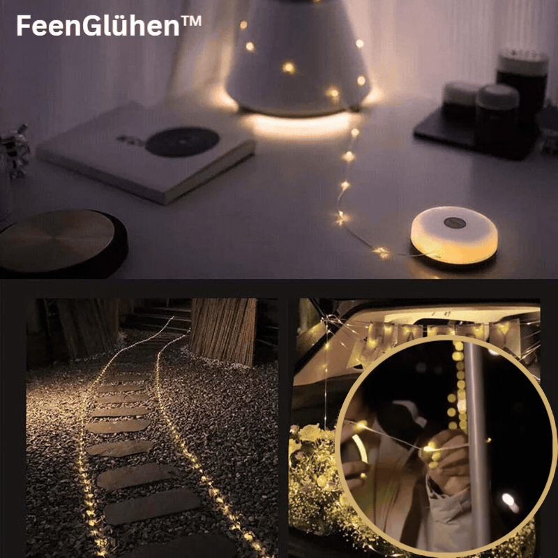 Rechargeable LED String Lights 10 meters 100 lights IP65 Waterproof 8 Modes USB Garden Camping Party Lighting | Sansoti