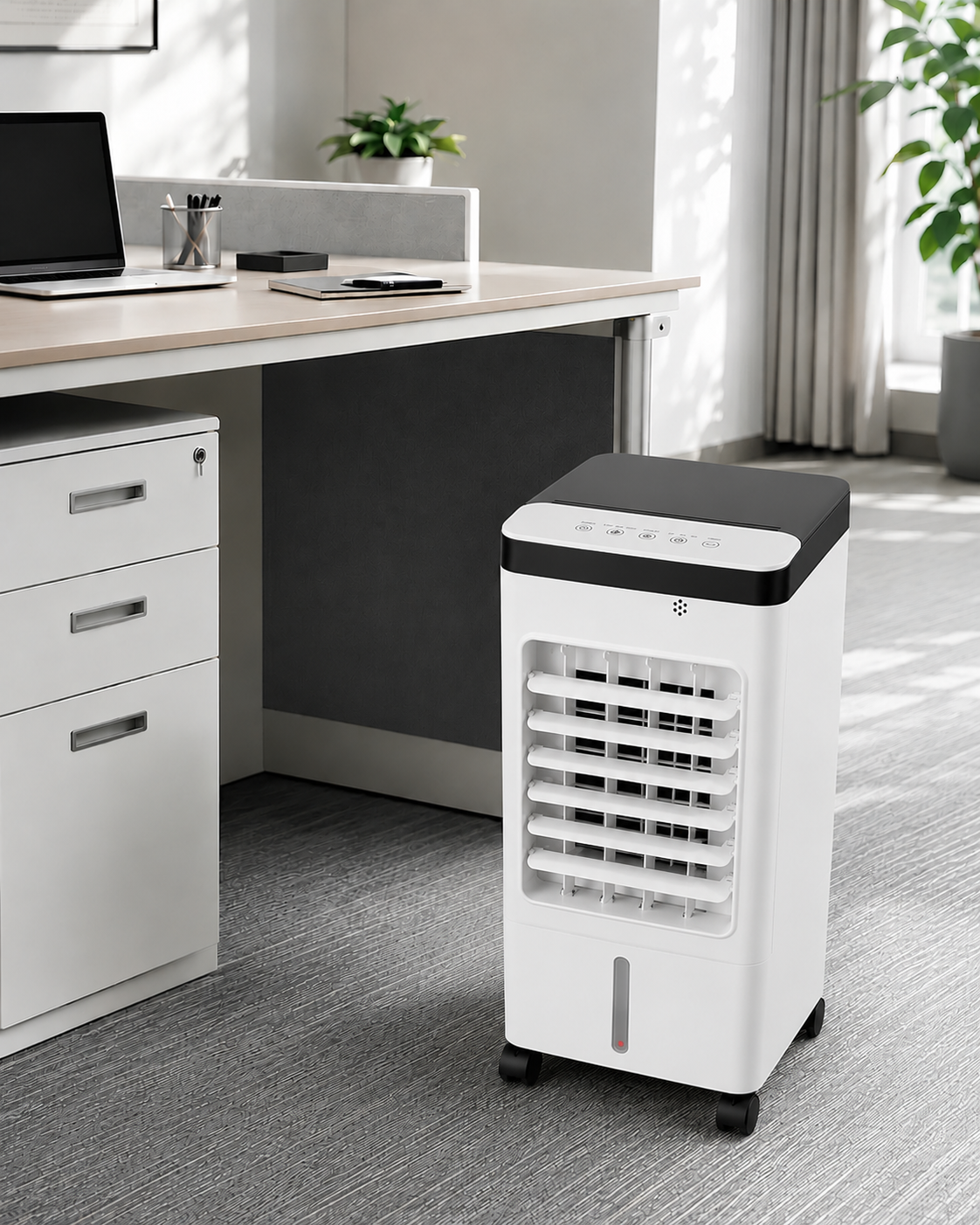 Mobiler Luftzirkulationsschlauch mit Vernebler Timer für Homeoffice Kühlung Schreibtischkühlung Tischventilator | Sansoti