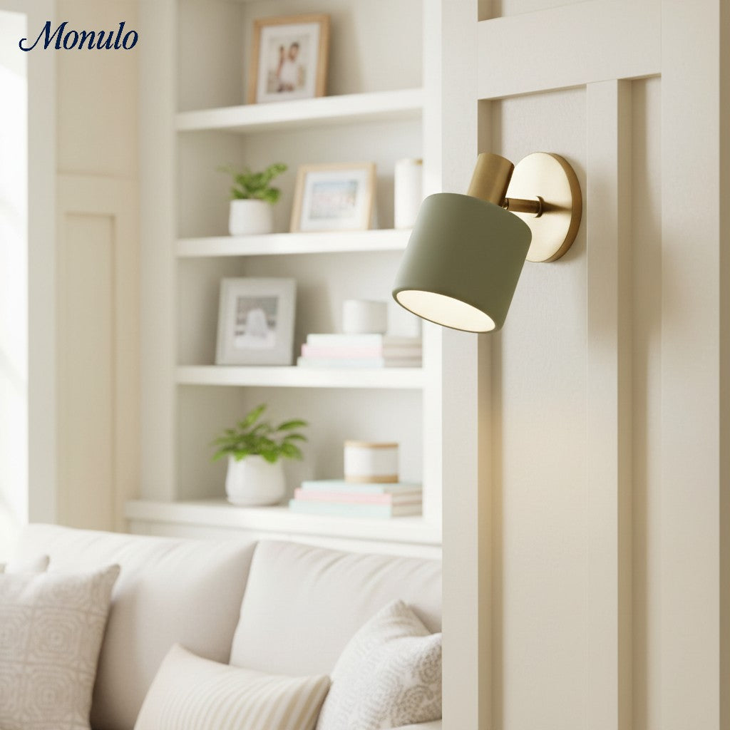 Ceramic Round Wall Lamp White Minimalist Flush Mount Lighting for Hall and Corridor | Sansoti
