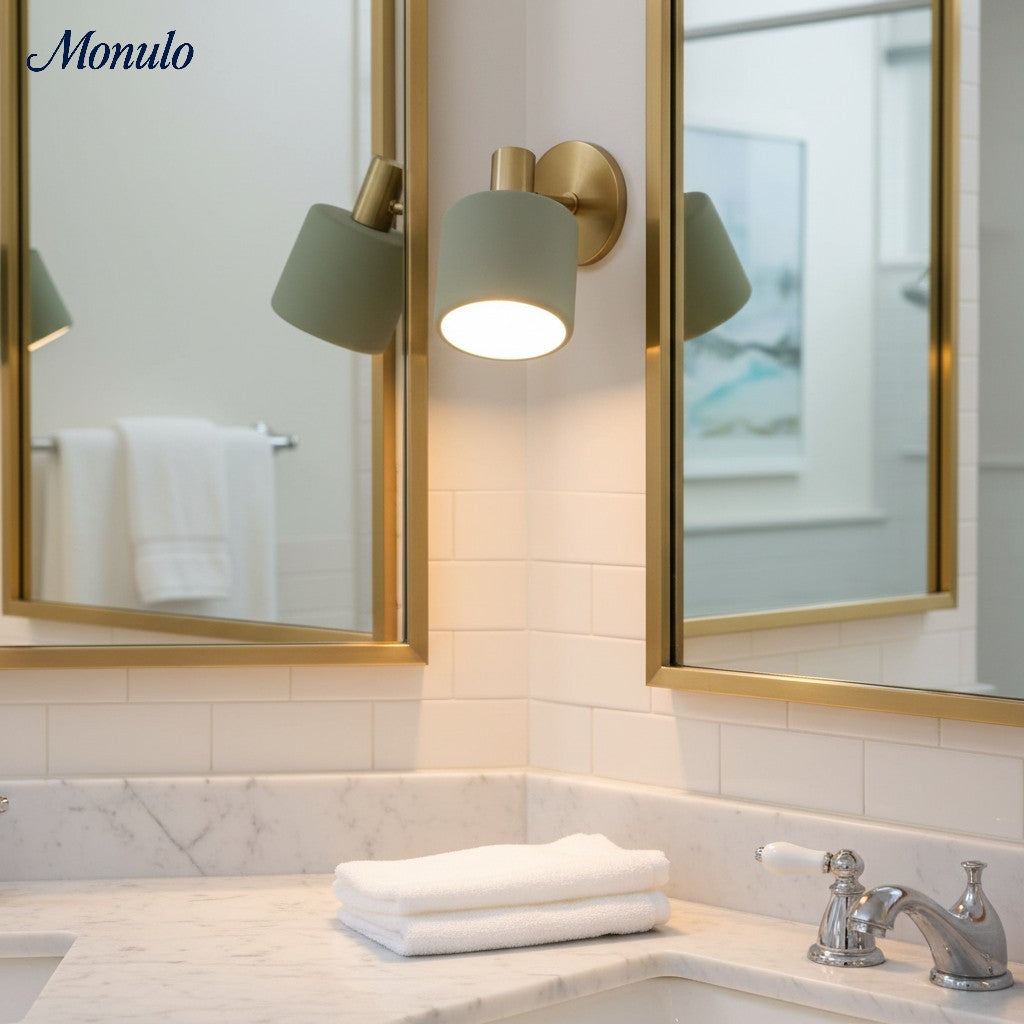 Ceramic Round Wall Lamp White Minimalist Flush Mount Lighting for Hall and Corridor | Sansoti