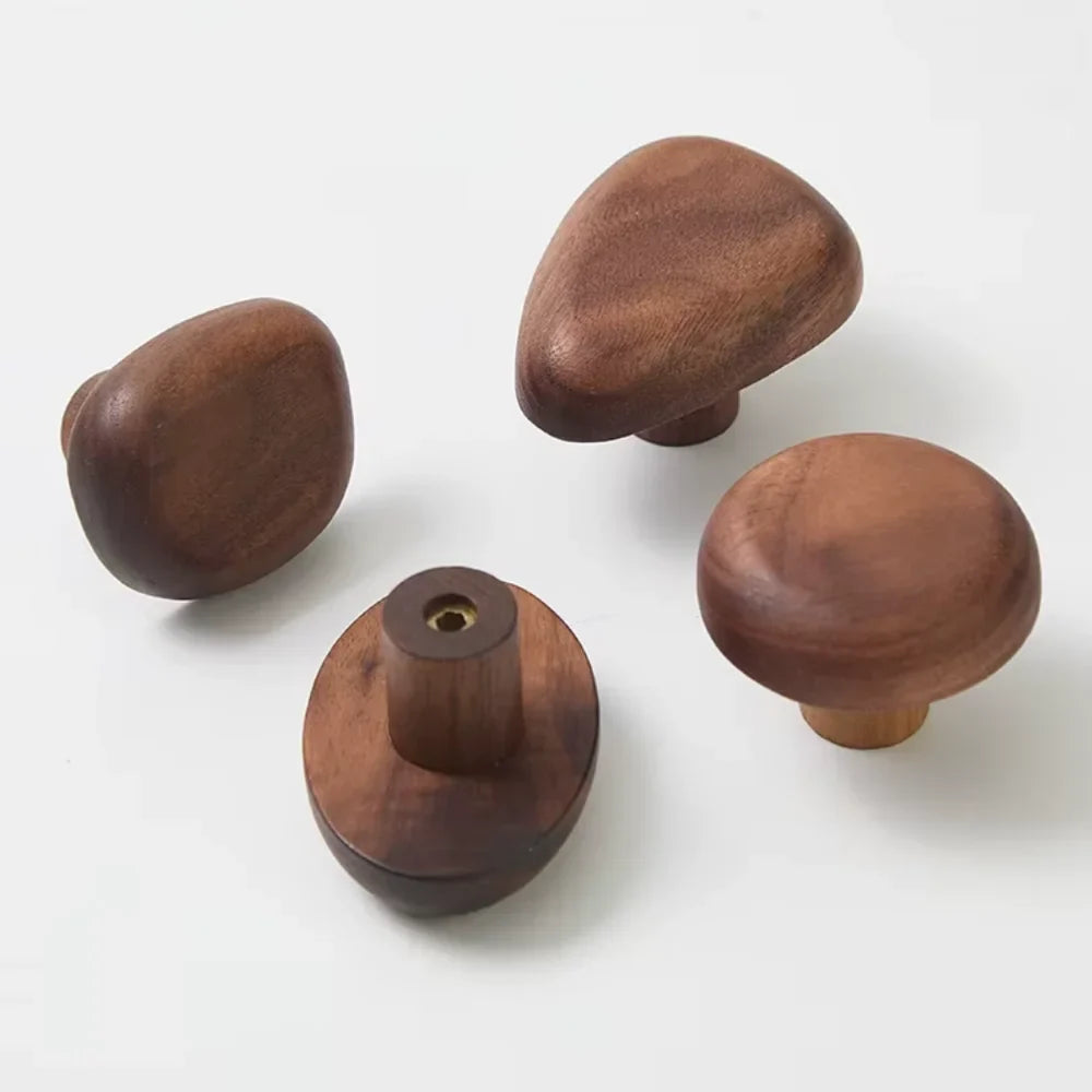 Wandkapstok Hout Set van 4 Natuurlijke Vormen Hal Badkamer Slaapkamer Handgemaakt Massief Hout Organisch | Sansoti
